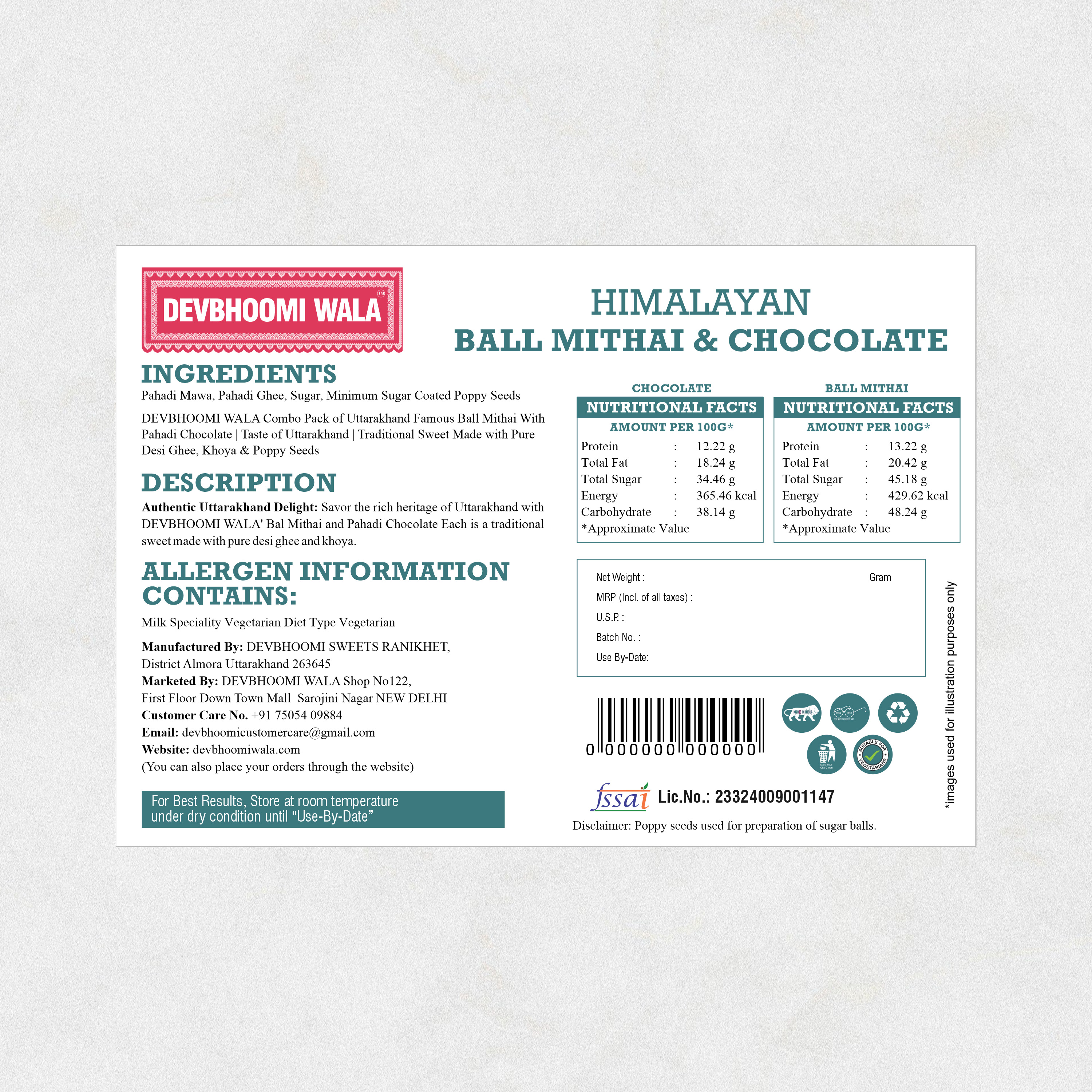 Bal Mithai + Pahadi Chocolate Combo